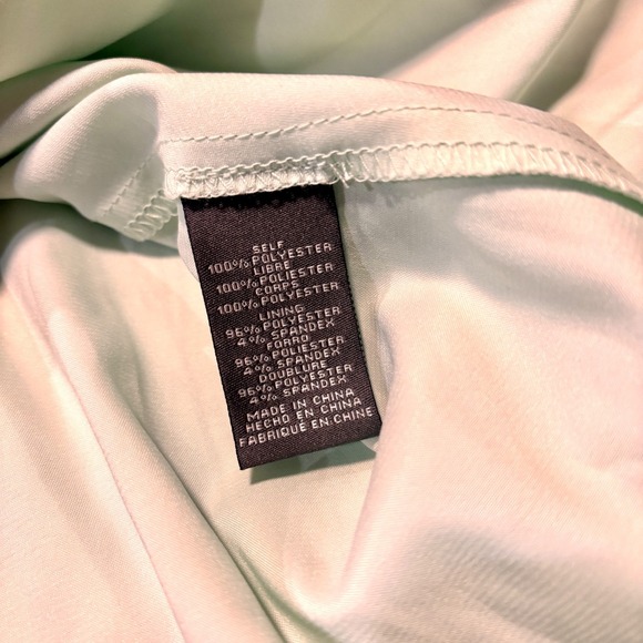 Vince Camuto One Shoulder Mint Green Floral Pleat Drape Grecian Dress $138 NWT - Picture 6 of 8